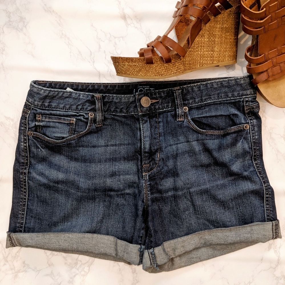 LOFT rolled denim shorts